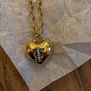 Juicy Couture   Vintage Heart  Puff Pendant Necklace